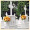 2 Bundles Spring Memorial Cemetery Flowers – 16.93” Artificial Sunflower, Daisy & Eucalyptus Bouquet for Grave and Headstone Decorations